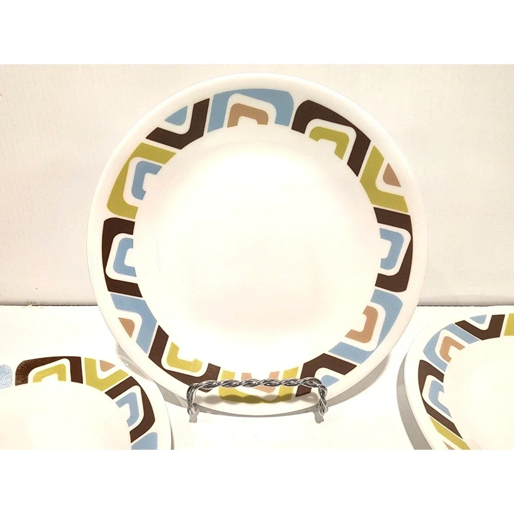 Corelle Squared Pattern  Salad Bread Plates (4)  Discontinued